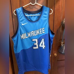 Nike Blue Two-Tone Milwaukee #34 Basketball Jersey